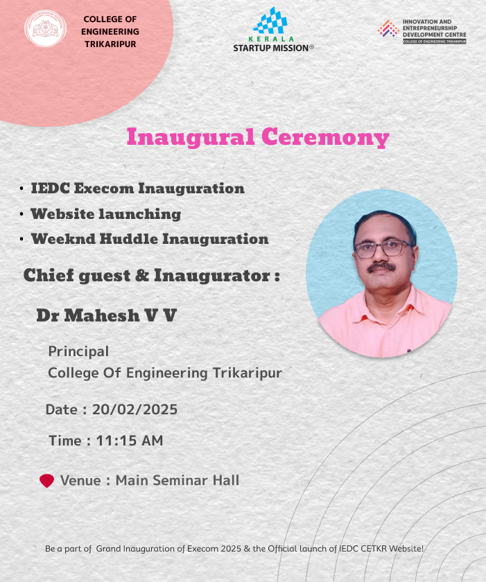 Official IEDC CETKR Innaguration Poster