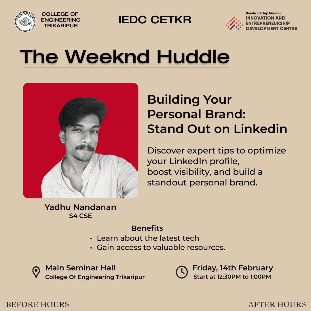 The Weeknd Huddle-2: Personal Branding on LinkedIn Poster